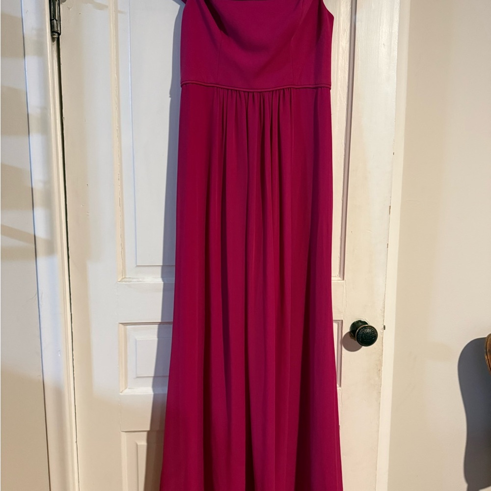 Adrianna Papell Off the Shoulder Magenta Dress